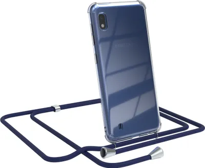 Produktbild von EAZY CASE Handykette kompatibel mit Samsung Galaxy A10, Handyhülle mit Umhängeband, Handykordel, Schutzhülle Clear, Band in Blau