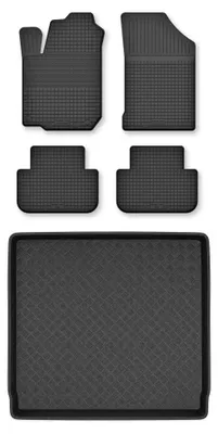 Zdjęcie produktu dla Dywaniki gumowe + mata bagażnika do Peugeot 508 I 2010-2018 (kombi) – czarne, dobierane – Wielganizator Semi-Universal