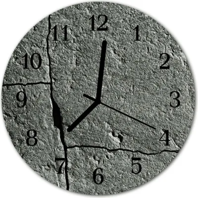 Produktbild von Glasuhr Wanduhr Küchenuhr Echt-Glas 30fi cm Naturstein grau