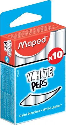 Produktbild von Tafelkreide White'Peps, weiß, Kartonschachtel mit 10 Stück