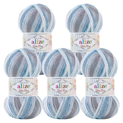 500g Baby-Wolle Strickgarn ALIZE Baby Best Batik 7540 Antipilling