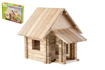 Image de Maison en bois 4en1 146 pièces dans une boîte 31x25,5x7cm