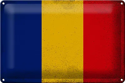 Produktbild von Blechschild Flagge Rumänien 30x20cm Flag of Romania Vintage