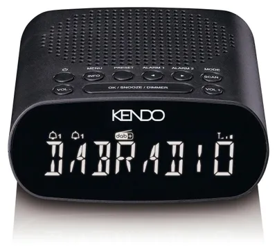 Produktbild von Kendo DAB Clock 25EX, Digitaler Wecker, Schwarz, DAB+, FM, PLL, LCD, 9,4 cm (3.7"), 125 mm