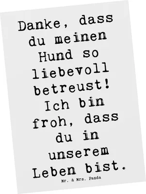 Produktbild von Mr. & Mrs. Panda Postkarte Spruch Danke Hundesitter - Weiß - Geschenk, sagen, Aufmerksamkeit, Besondere, Bedanken, Ansichtskarte, Einzigartig, Geschenke, Fotokarte