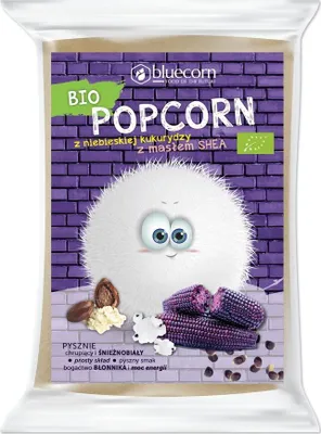 Zdjęcie produktu dla POPCORN Z NIEBIESKIEJ KUKURYDZY Z SHEA I SOLĄ DO PRZYGOTOWANIA W MIKROFALÓWCE BEZGLUTENOWY100 g - BLUECORN