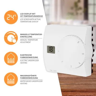 Produktbild von Thermostat Aufputz Heizungssteuerung Raumthermostat Fußbodenheizung SAS816 FHL