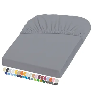 Produktbild von liebling Elasthan Spannbetttuch 90x200 bis 100-220 cm, mit Rundumgummizug, faltenfrei & atmungsaktiv, Matratzen bis 26 cm Höhe, steingrau