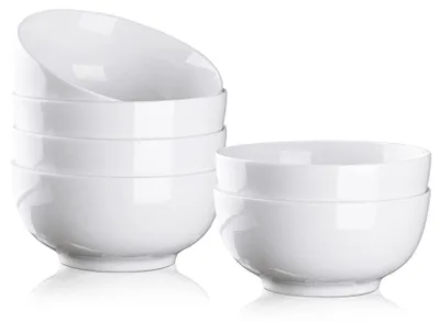 Porzellan-Müslischalen 650 ml, 6er Set, cremeweiß, spülmaschinengeeignet