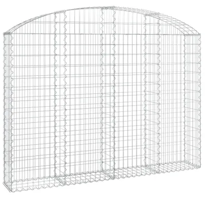 Image de vidaXL Gabion avec arc surélevé 200x30x140/160 cm Fer galvanisé