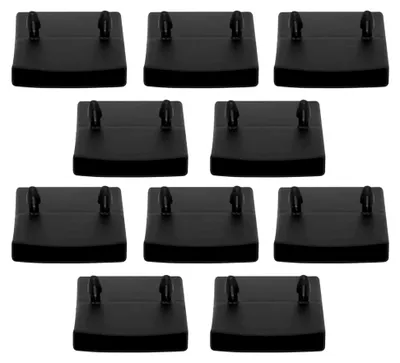 Produktbild von 10 Lattenhalter Einsteckkappen zur Befestigung von Lattenrosten 63x10mm Kunststoff flexibel Schwarz