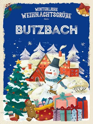 Zdjęcie produktu dla vianmo Drewniany znak 40x30 cm Weihnachtsgrüße BUTZBACH