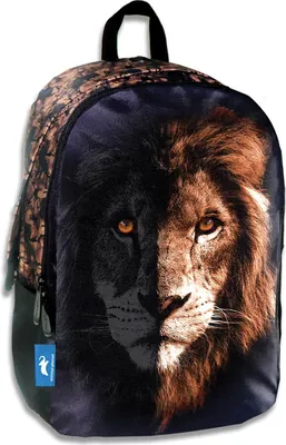 Produktbild von Diakakis Multifunktionsrucksack Laptop Rucksack m. USB Ladeport Tier Motiv Löwe