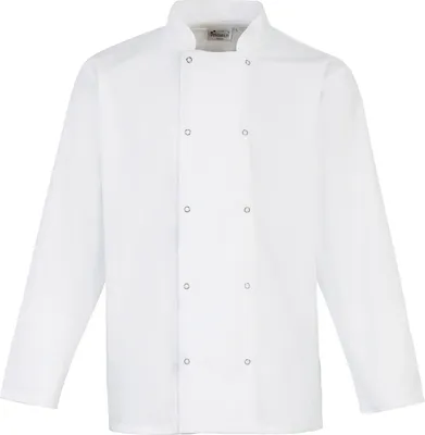 Produktbild von Premier - Kochjacke Nietenfront für Herren/Damen Unisex  Langärmlig PC5524 (L) (Weiß)