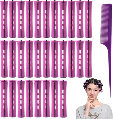 Produktbild von Haarroller-Set Durchmesser 19 mm - Dauerhafte Lockenwickler mit Kamm - Wunderschöne Locken ohne Haarschäden