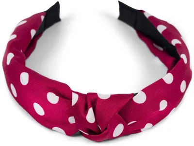 Produktbild von styleBREAKER Damen Haarreif Punkte Knoten Rockabilly, Bordeaux-Rot-Weiß