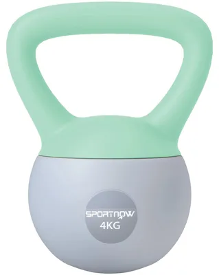 Image de Kettlebell, poids 4 kg, poignée antidérapante, vert