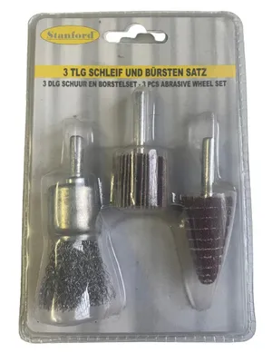 Produktbild von Schleif und Bürstensatz 3-tlg.Drahtbürste