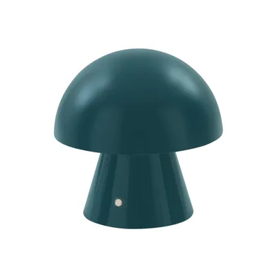 Produktbild von Lindby LED-Akkutischlampe Nevijo, petrol, Ø18cm, USB, Dimmer