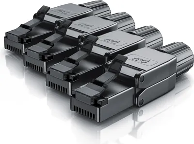 Produktbild von Primewire 4x Netzwerkstecker RJ-45 (Ethernet) zu Netzwerkkabel, Werkzeuglos RJ45 CAT 8, Gigabit Ethernet LAN Kabel, 40 Gbit/s, schwarz