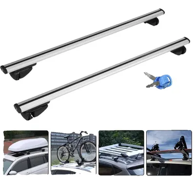 Immagine prodotto di Portapacchi da tetto, in alluminio, lunghezza 118 cm, portata 150 kg, peso 4,5 kg, montaggio universale