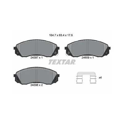 Produktbild von Textar Bremsbeläge vorne für Hyundai H-1 Kia Carnival 2,2 2,5 2,7 2,9 CRDi + V6