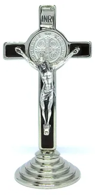 Sankt Benedikt Kreuz, Silber, handgeemailt, 8,5 cm