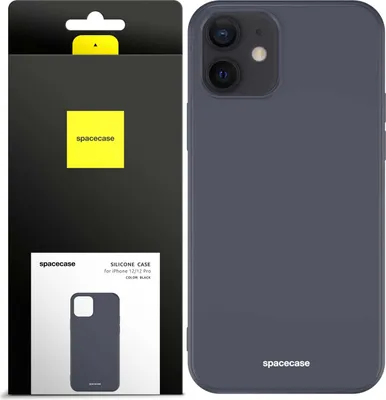 Immagine prodotto di Custodia in silicone SPACECASE Custodia in silicone per iPhone 12/12 Pro Nero