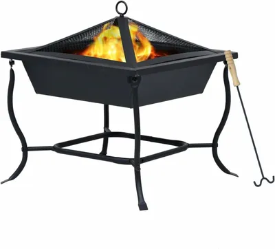 Produktbild von Feuerkorb - Außenkamin - Gartenheizung - Edelstahl - 42 x 42 x 45 cm - Schwarz