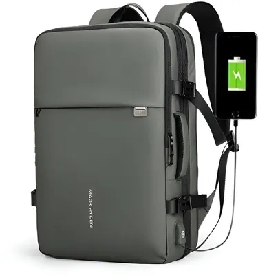 Productafbeelding van CarryQuest® - Rugzak voor heren, 40 liter, uitbreidbaar, laptopvak (geschikt voor 17,3), groen