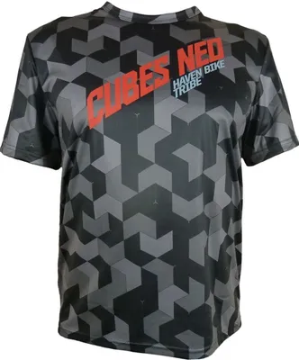 Produktbild von HAVEN Kurzarm Fahrradtrikot - CUBES NEO SHORT - Schwarz/Rot S