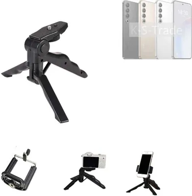 Produktbild von K-S-Trade Stativ Tisch-Ständer Dreibein Handy-Stativ Ständer kompatibel mit Meizu 20 Pro Mini-Stativ Smartphone Tripod Handy-Stativ aus Plastik