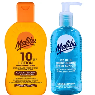 Immagine prodotto di Malibu Protective Balm SPF10 200ml + gel dopo abbronzatura 200ml