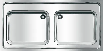 Immagine prodotto di Lavello commerciale KWC AR, MAXIMA, acciaio inox, 2 vasche, 1200x432x600 mm