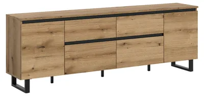 Produktbild von Lowboard TV-Board Tomasa | Evoke Oak / schwarz