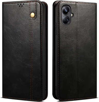 Obrázek produktu pro Pouzdro pro Realme 10 Pro+ kožené flip pouzdro peněženka s funkcí stojánku černé