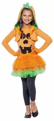 Produktbild von Kürbis Tutu Kleid Halloween Kostüm Kinder Mädchen Kindergröße: 146-158