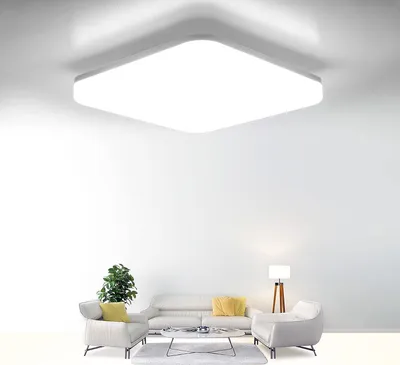 Produktbild von ZMH LED Deckenleuchte Kaltweiß Flach IP54 Wasserdicht Deckenlampe Panel Deckenleuchte für Wohnzimmer Schlafzimmer Küche Badezimmer Flu  Keller 18W 27.5cm