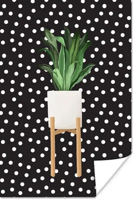 Produktbild von MuchoWow® Poster Zimmerpflanze - Pflanzgefäß - Dots 40x60 cm - Plakate für die Wand - Poster Babyzimmer