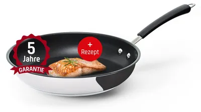 Zdjęcie produktu dla Patelnia ze stali nierdzewnej z powłoką, 28 cm - do użytku z płytami indukcyjnymi - nadaje się do wszystkich rodzajów kuchenek