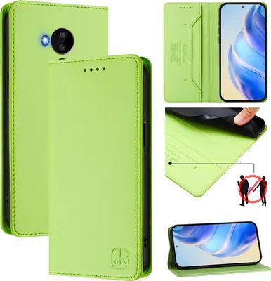 Produktbild von Lederhülle für Nokia C30 Hülle Flip Brieftasche Kartenfächern Ständer Schutzhülle Grün