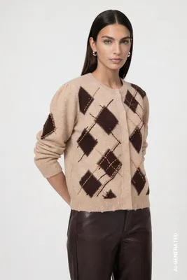 Produktbild von monari Strickjacke 595 cappuccino m 42, KI-generiertes Bild