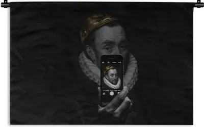 Produktbild von MuchoWow® Wandteppich Wandbehang Wilhelm von Oranien - Adriaen Thomasz - Selfie 90x60 cm Tapisserie Dekoration Wandtuch - Wandskulpturen - Bildteppich