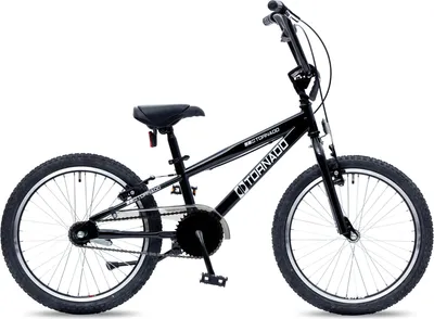 Produktbild von BMX Fahrrad Tornado Schwarz 20 Zoll 52 cm Stahlrahmen Freestyle Lenker 360° Rotor Alu V-Bremse