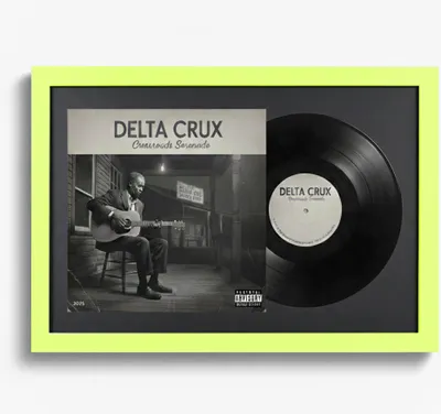 Image de K-Möbel Cadre pour disque vinyle Vert 40x60cm avec passe-partout noir -  Germany - Cadre en bois véritable pour le vinyle
