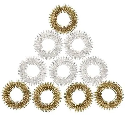 Produktbild von Casativo Akupressurringe 10er Set - Fingermassageringe für Entspannung & Durchblutung Gold & Silber