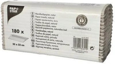 Produktbild von 180 Papstar Blatt Handtuchpapier C-Falz 31 cm x 25 cm natur 1-lagig 84821