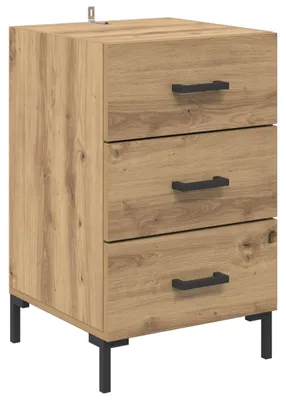 Image de Cabinet de chevet avec tiroir Chêne artisanal 40 x 40 x 66 cm
