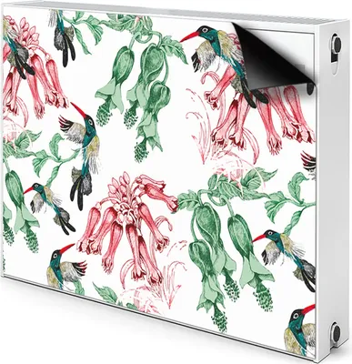 Produktbild von Magnet Radiator Magnet Mat Heizkörper Heizung Verkleidung Abdeckung 110x60 cm  - Kräuter und Vögel