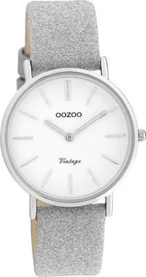 Produktbild von Oozoo Damen Armbanduhr silber Analog Vintage Series Lederarmband D2UOC20155